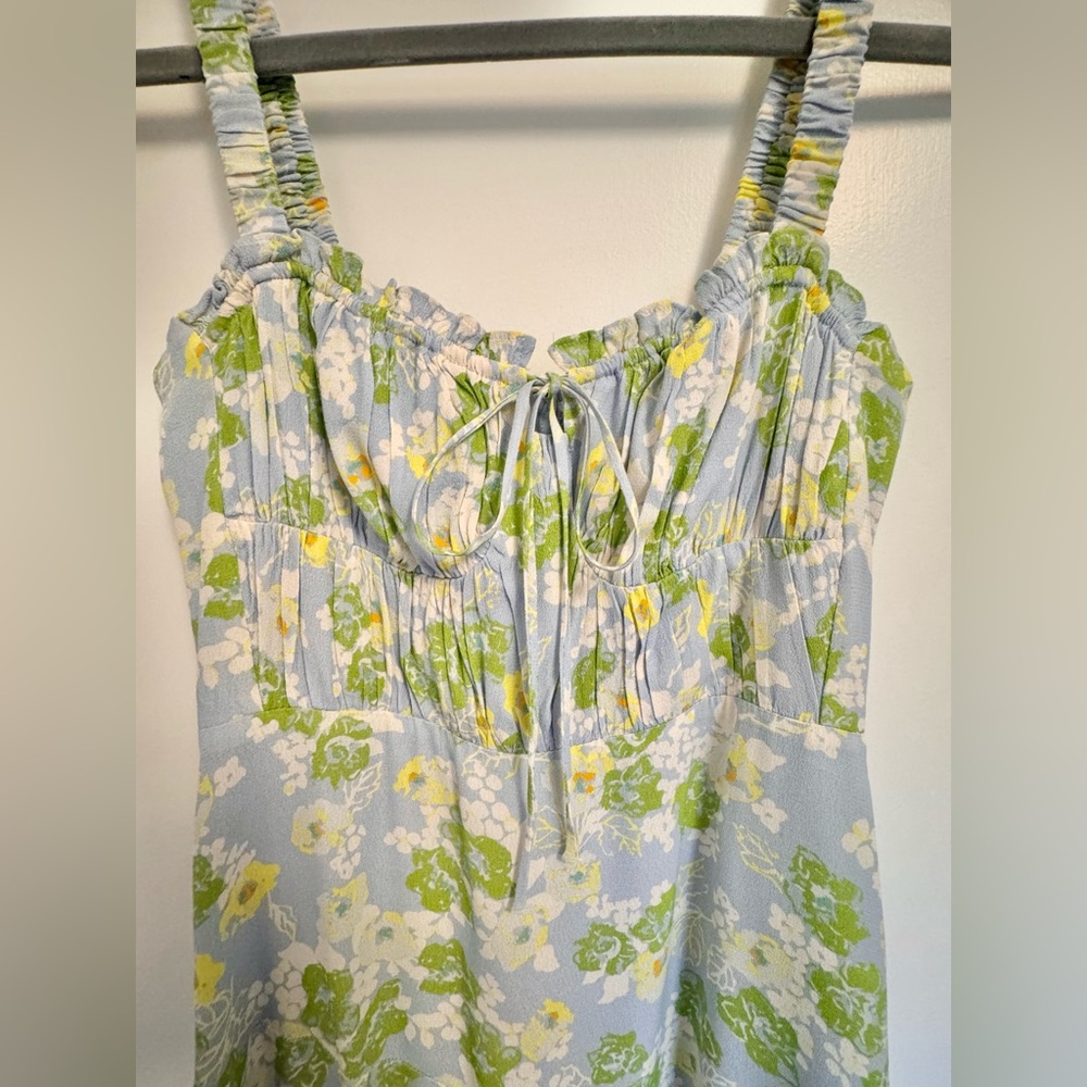 Astr Floral Midi Dress - Green and White - Picture 5 of 6
